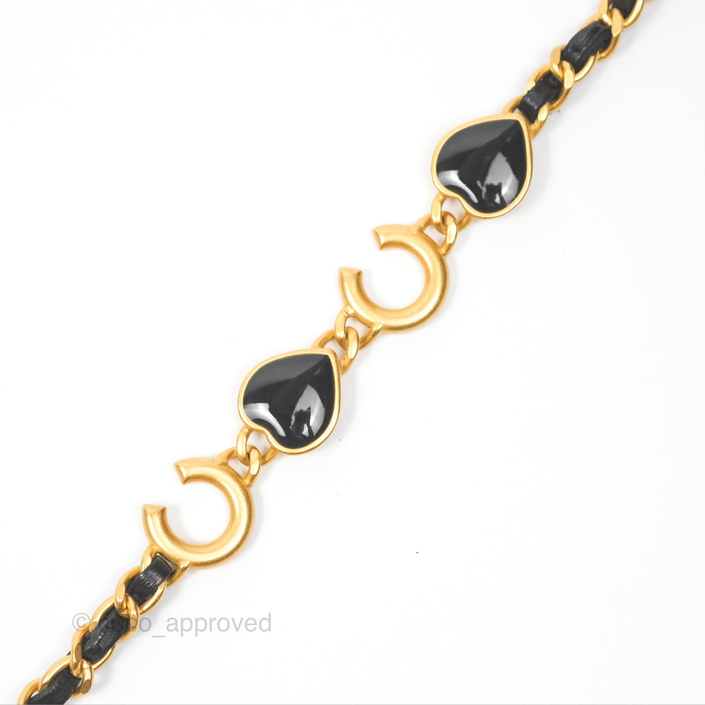 Chanel Vanity with COCO Heart Chain Black Lambskin Aged Gold Hardware
