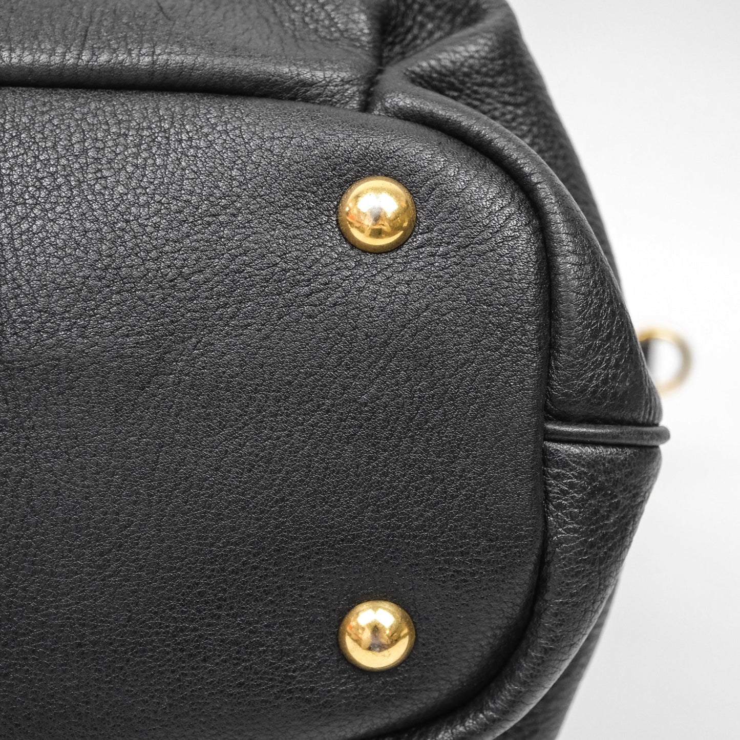 Miu Miu Vitello Tote Bag Black Gold Hardware