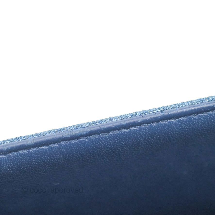 Chanel Medium Boy Blue Denim Tweed Ruthenium Hardware