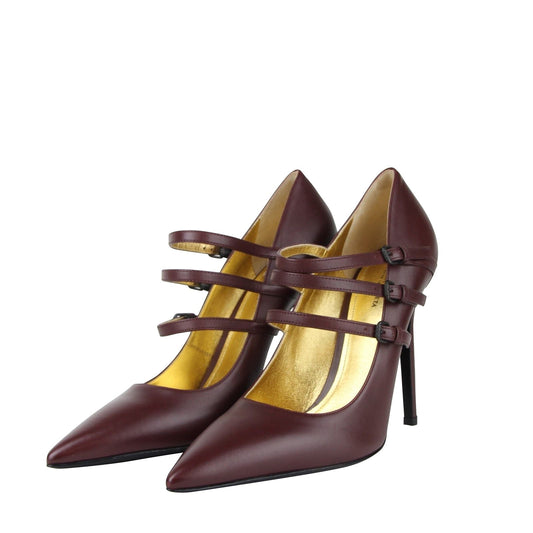 Luxury Bottega Veneta Women's 3 Straps  Leather Heels