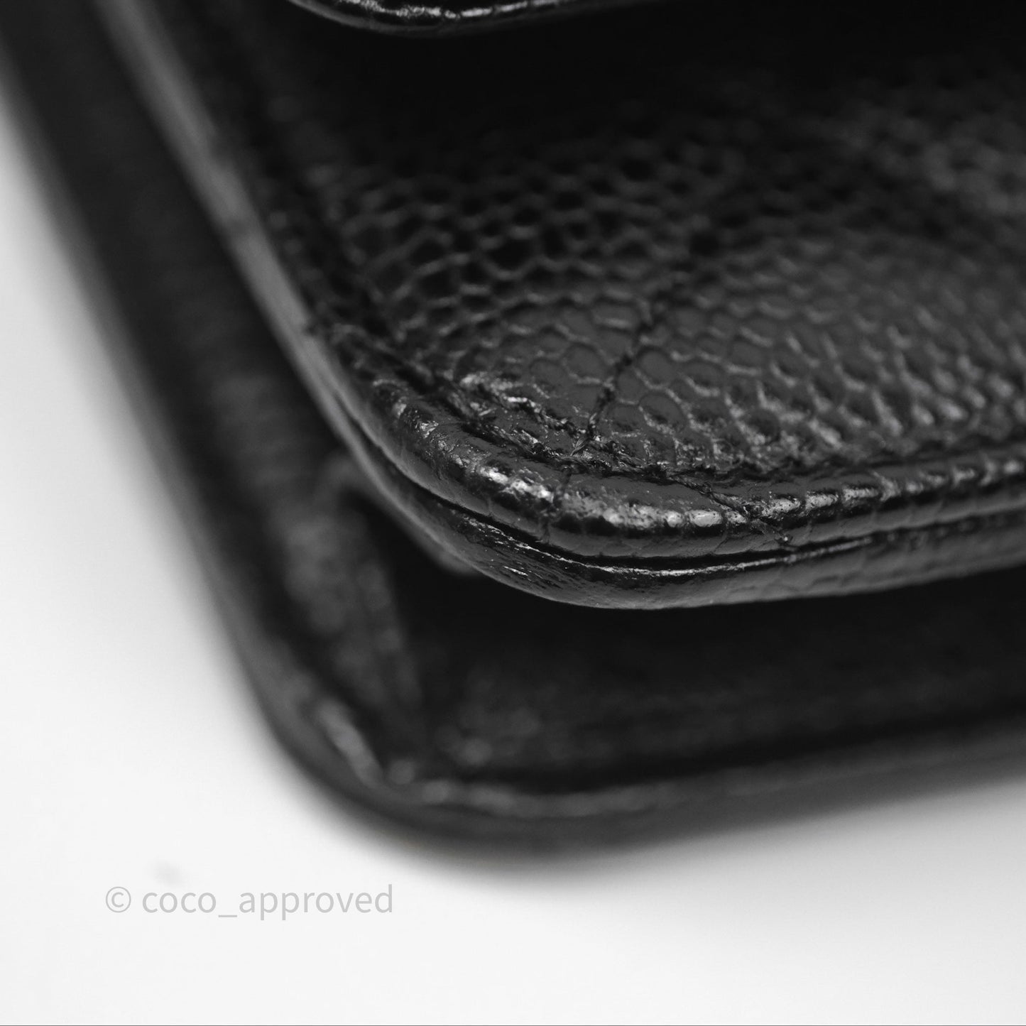 Chanel Quilted Classic Wallet on Chain WOC Black Caviar Silver Hardware