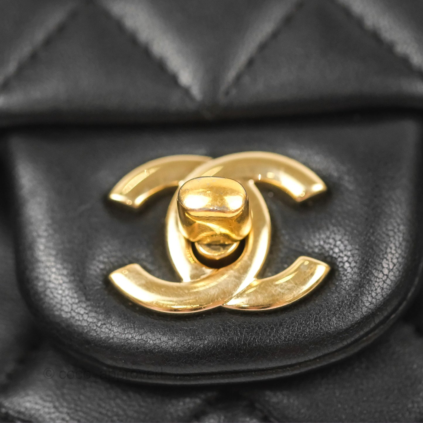 Chanel Quilted Mini Rectangular Flap Black Lambskin Gold Hardware