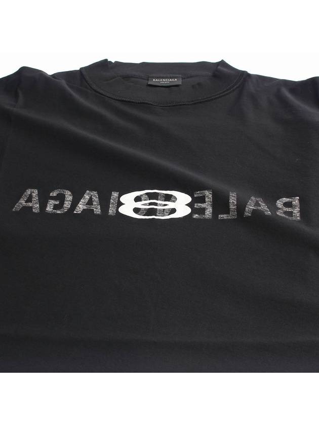 Luxury Balenciaga Logo Print Short Sleeve T-Shirt Black