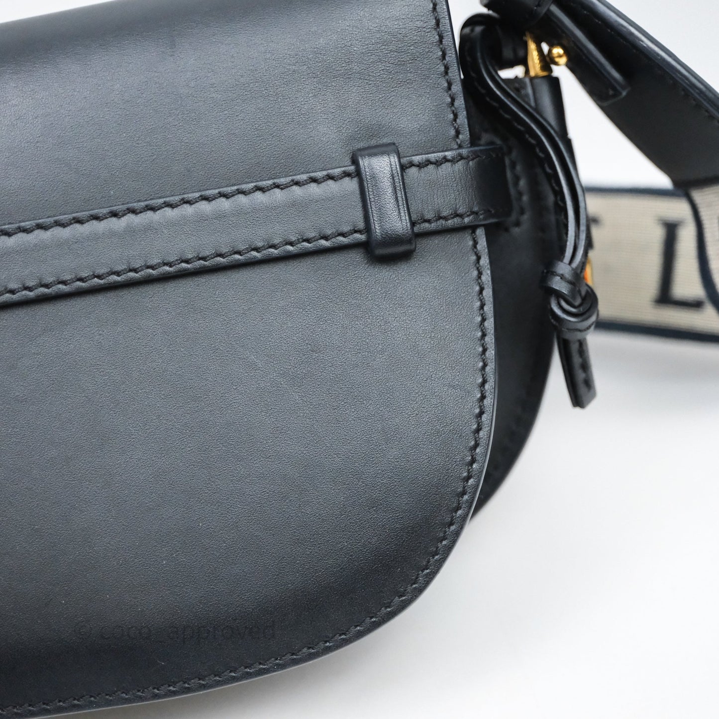 Loewe Mini Gate Dual Bag in Soft Calfskin & Jacquard Strap Black