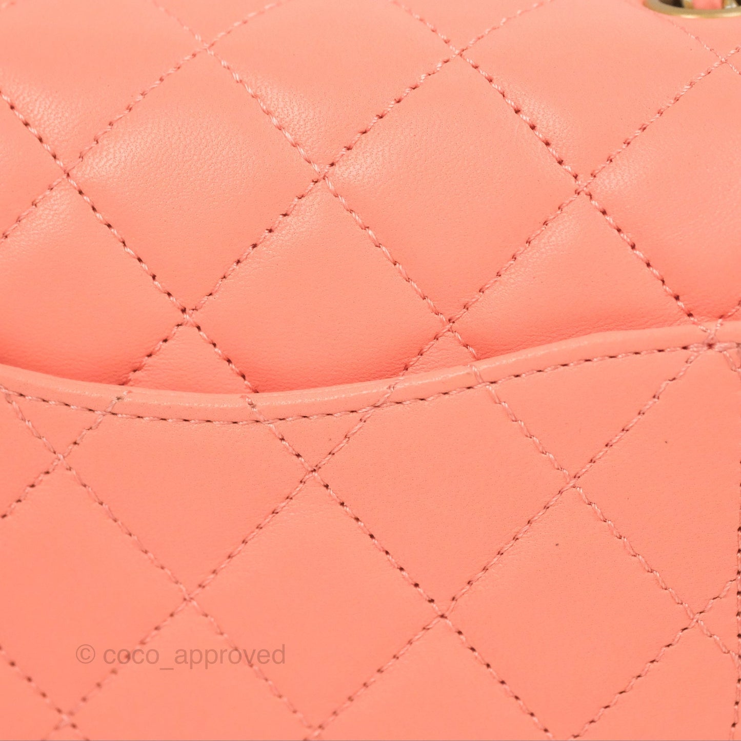 Chanel Pearl Crush Mini Square Quilted Pink Lambskin Aged Gold Hardware