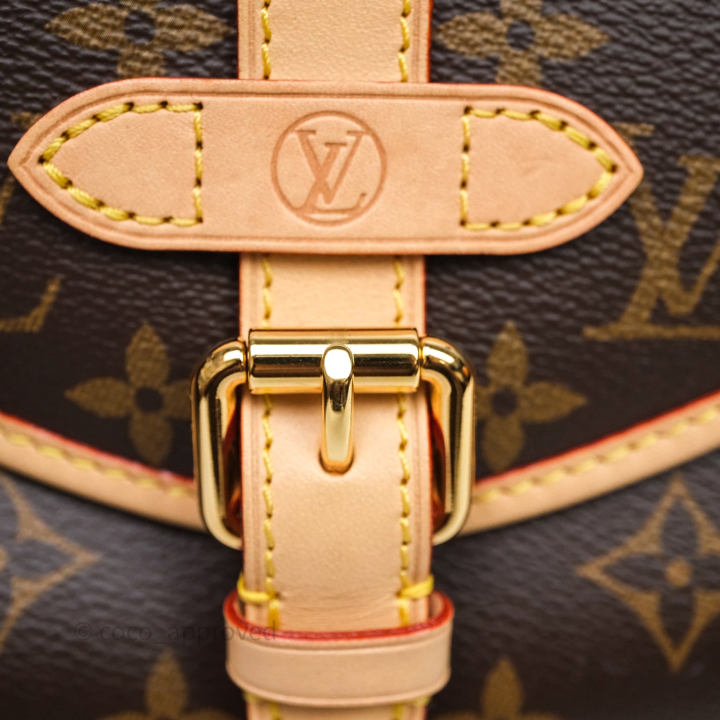 Louis Vuitton Saumur BB Monogram Bag Gold Hardware
