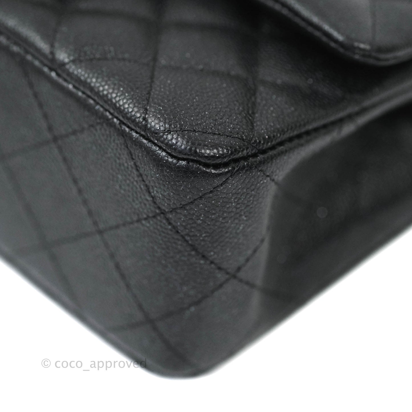 Chanel Classic Quilted Mini Rectangular Flap Iridescent Black Caviar Gun Metal 18C