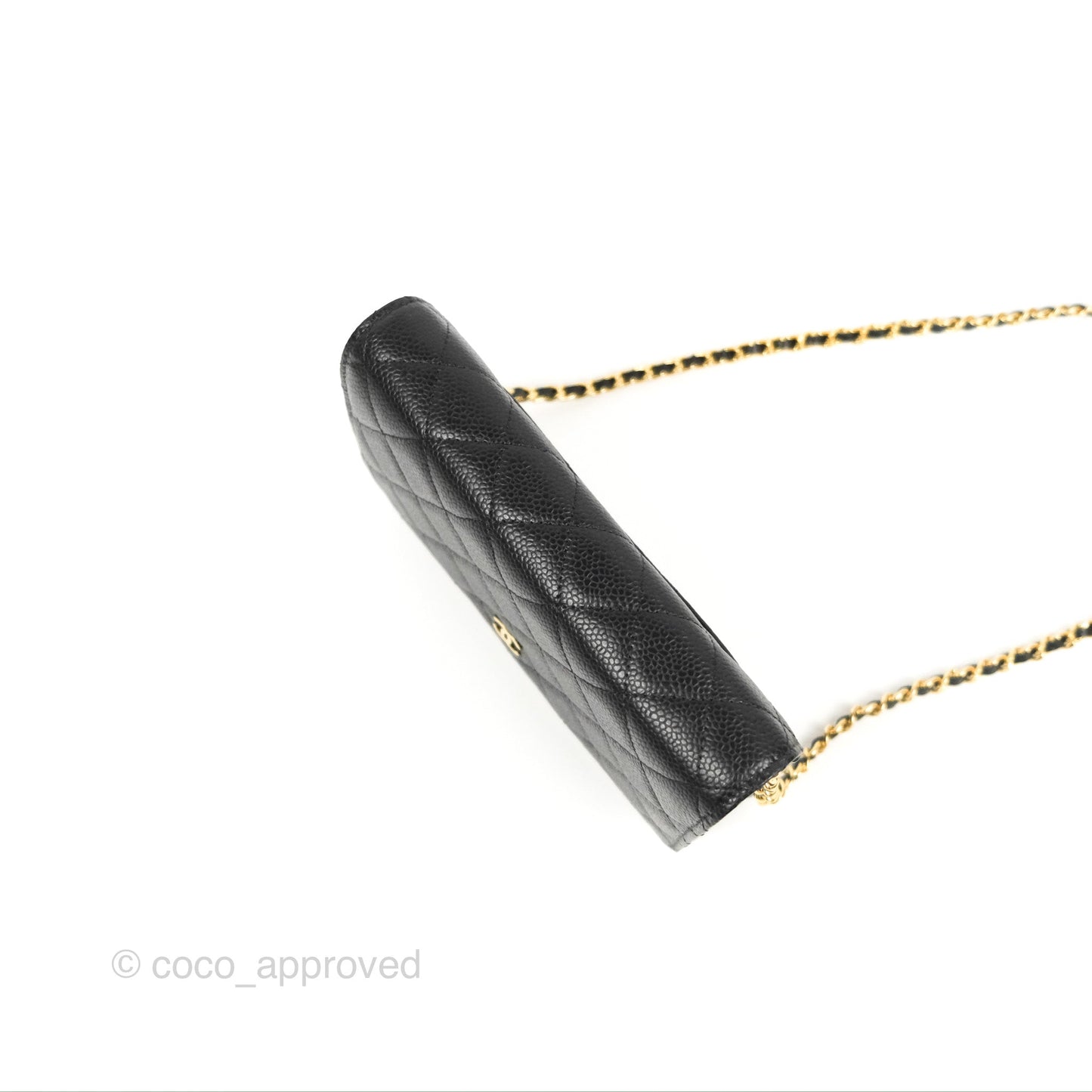 Chanel Quilted WOC Black Caviar Gold Hardware