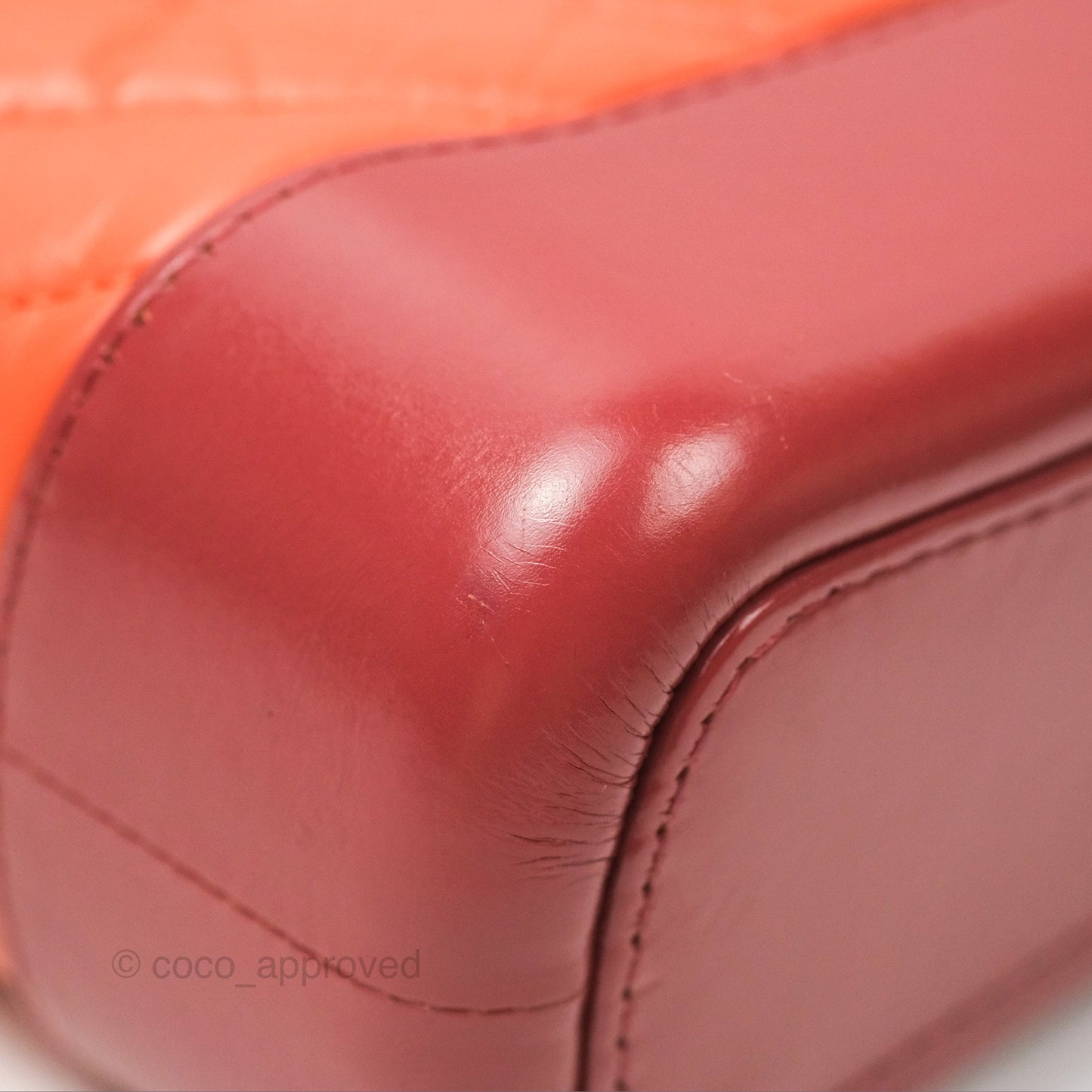 Chanel Small Gabrielle Hobo Chevron Orange Red Aged Calfskin