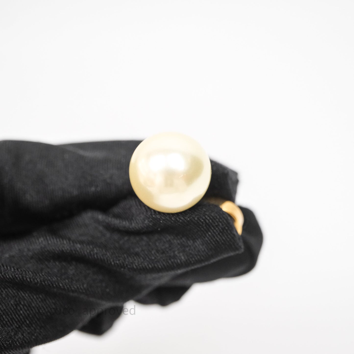 Christian Dior Tribales Pearl CD Earrings Gold Tone