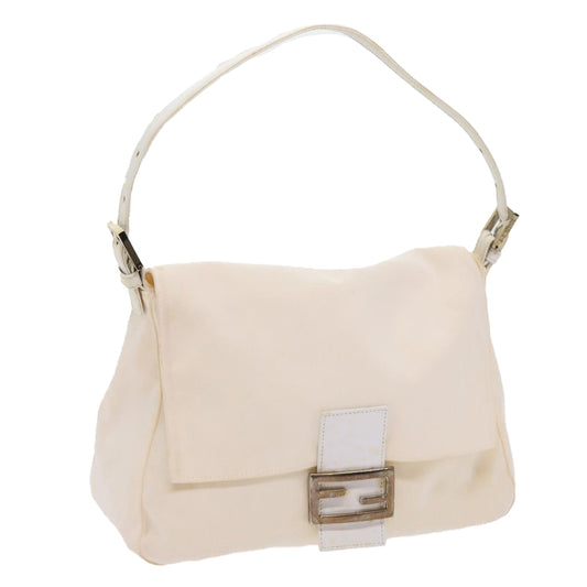 Luxury FendiMamma Baguette Shoulder Bag Nylon White64877