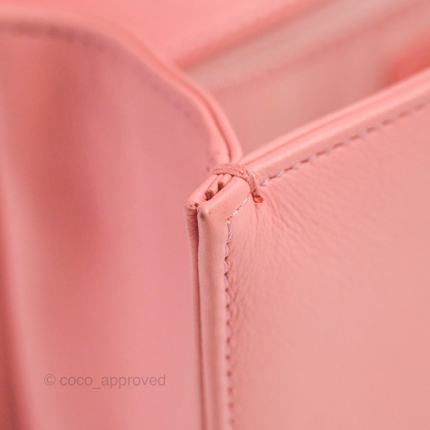 Chanel Small Quilted Boy Pink Calfskin Aged Gold Hardware