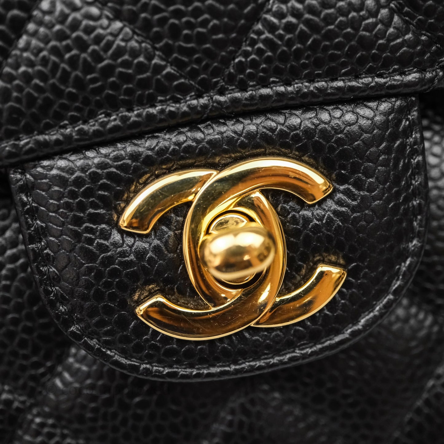 Chanel Classic Medium Flap Quilted Black Caviar Gold Hardware