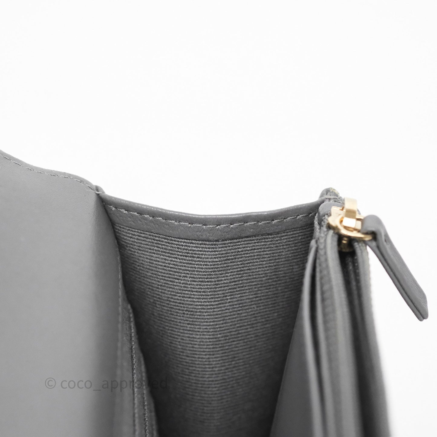 Chanel 19 Wallet on Chain WOC Grey Lambskin Mixed Hardware
