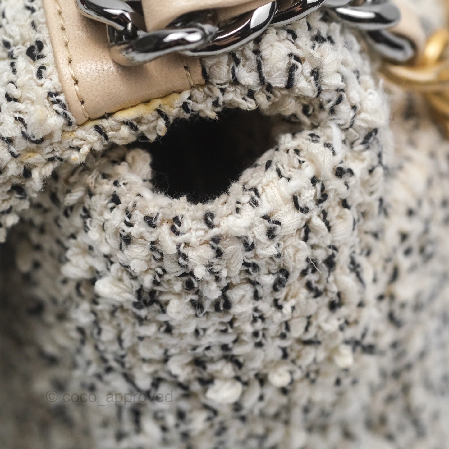 Chanel 19 Small Tweed Oreo Cream Mixed Hardware