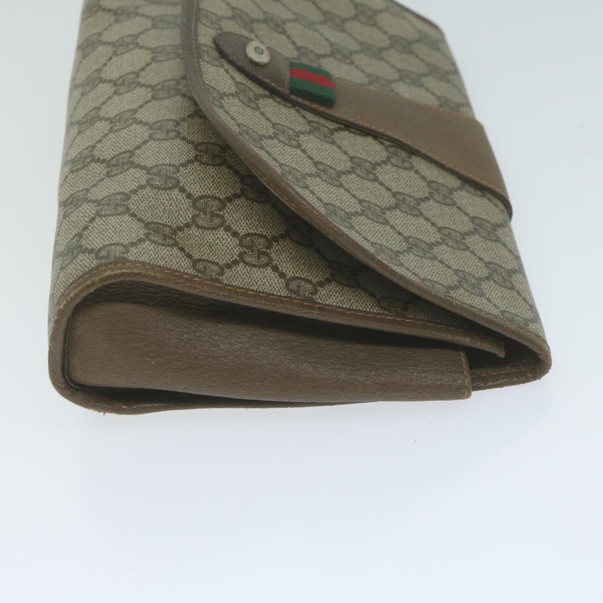 GUCCI GG Supreme Web Sherry Line Clutch Bag Beige Red 89 01 030  64933