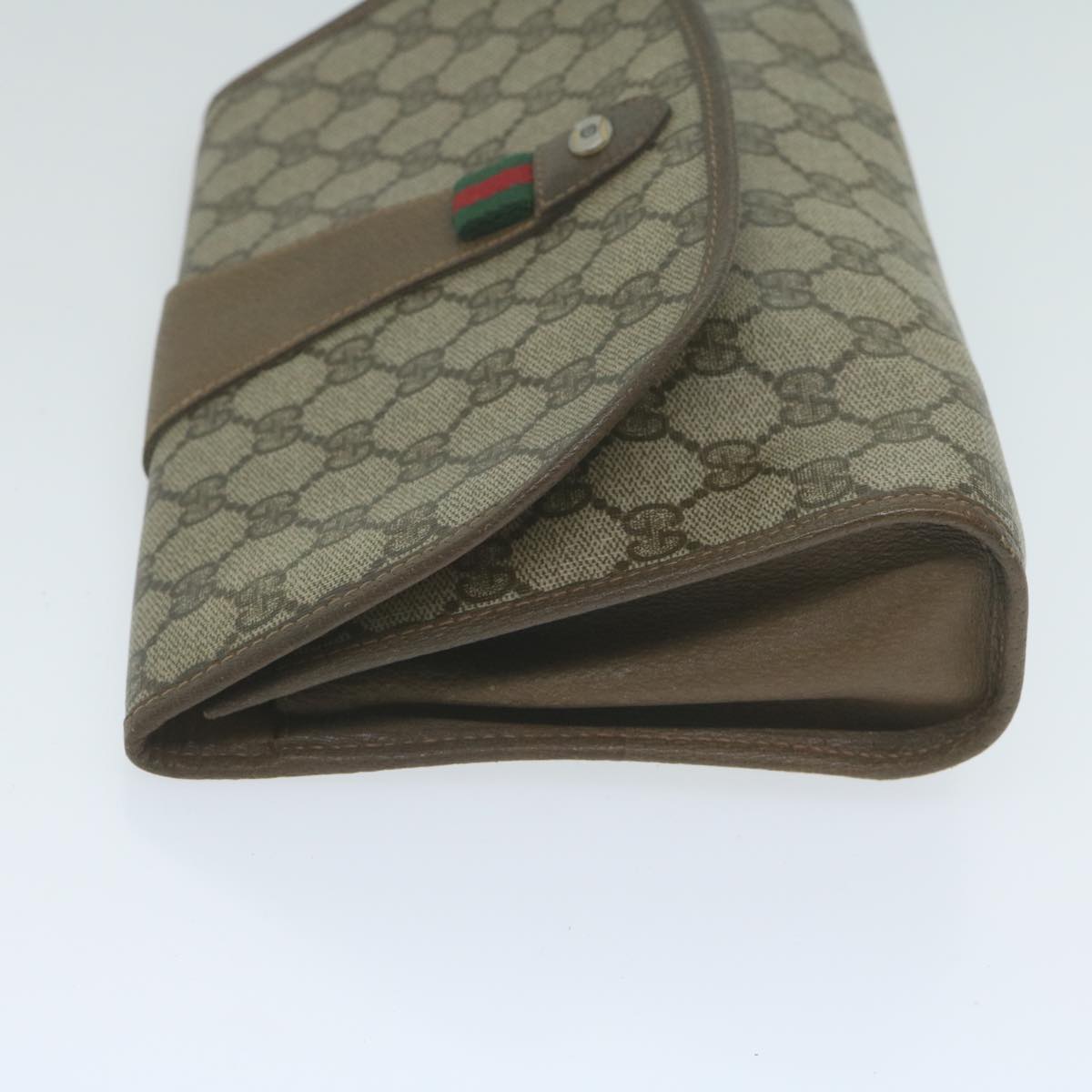 GUCCI GG Supreme Web Sherry Line Clutch Bag Beige Red 89 01 030  64933