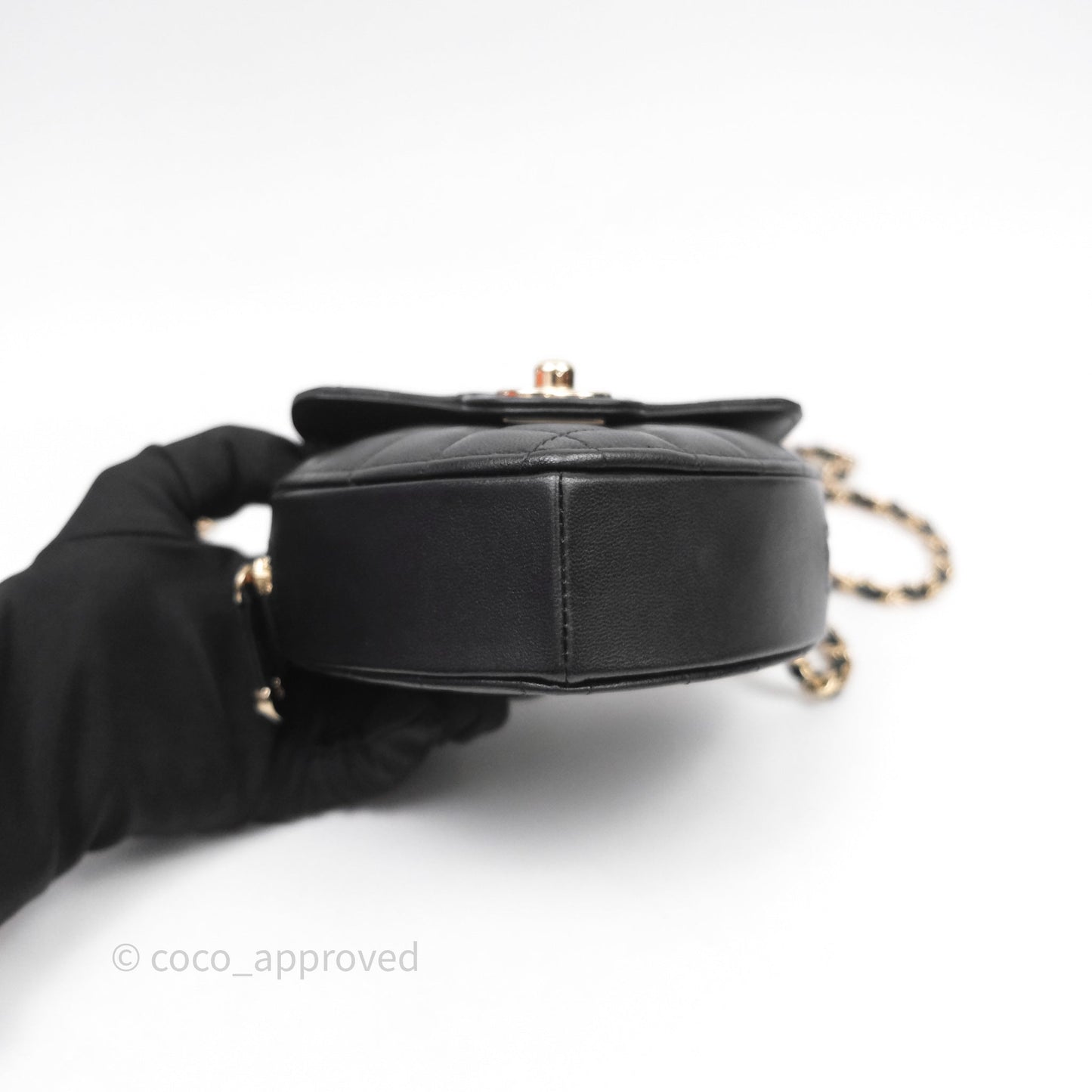 Chanel Small Heart Bag Black Lambskin Gold Hardware