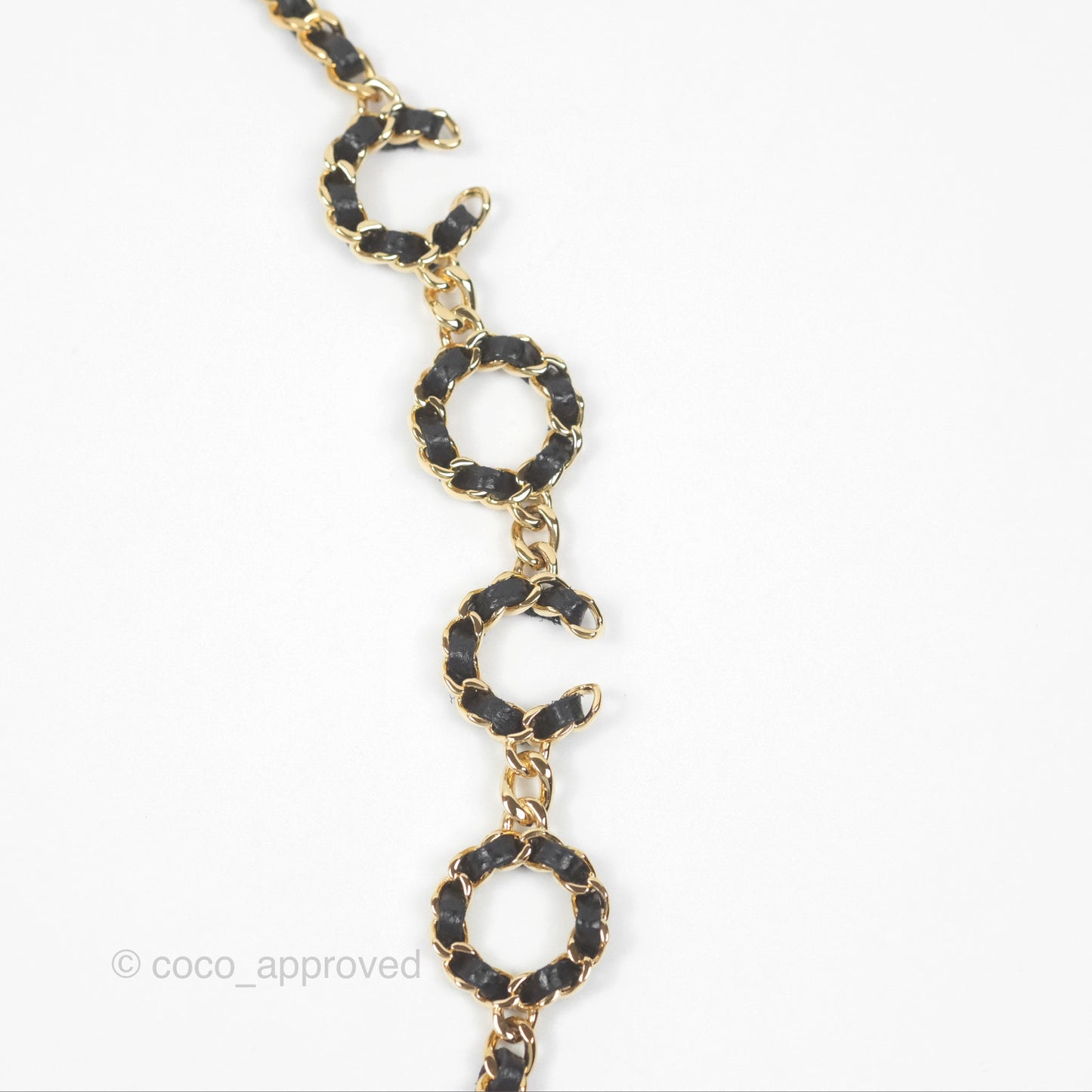 Chanel Miss Coco Quilted Zip Card Holder on Chain Black Caviar Gold Hardware