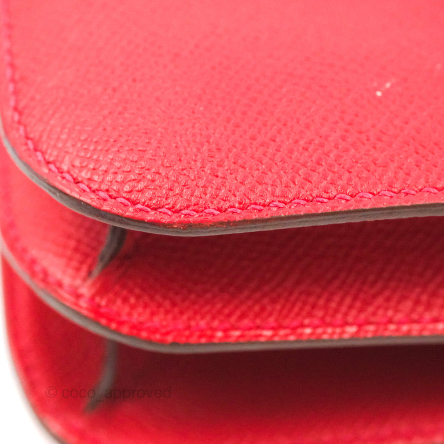 Hermès Constance 24 Rouge Casaque Epsom Gold Hardware