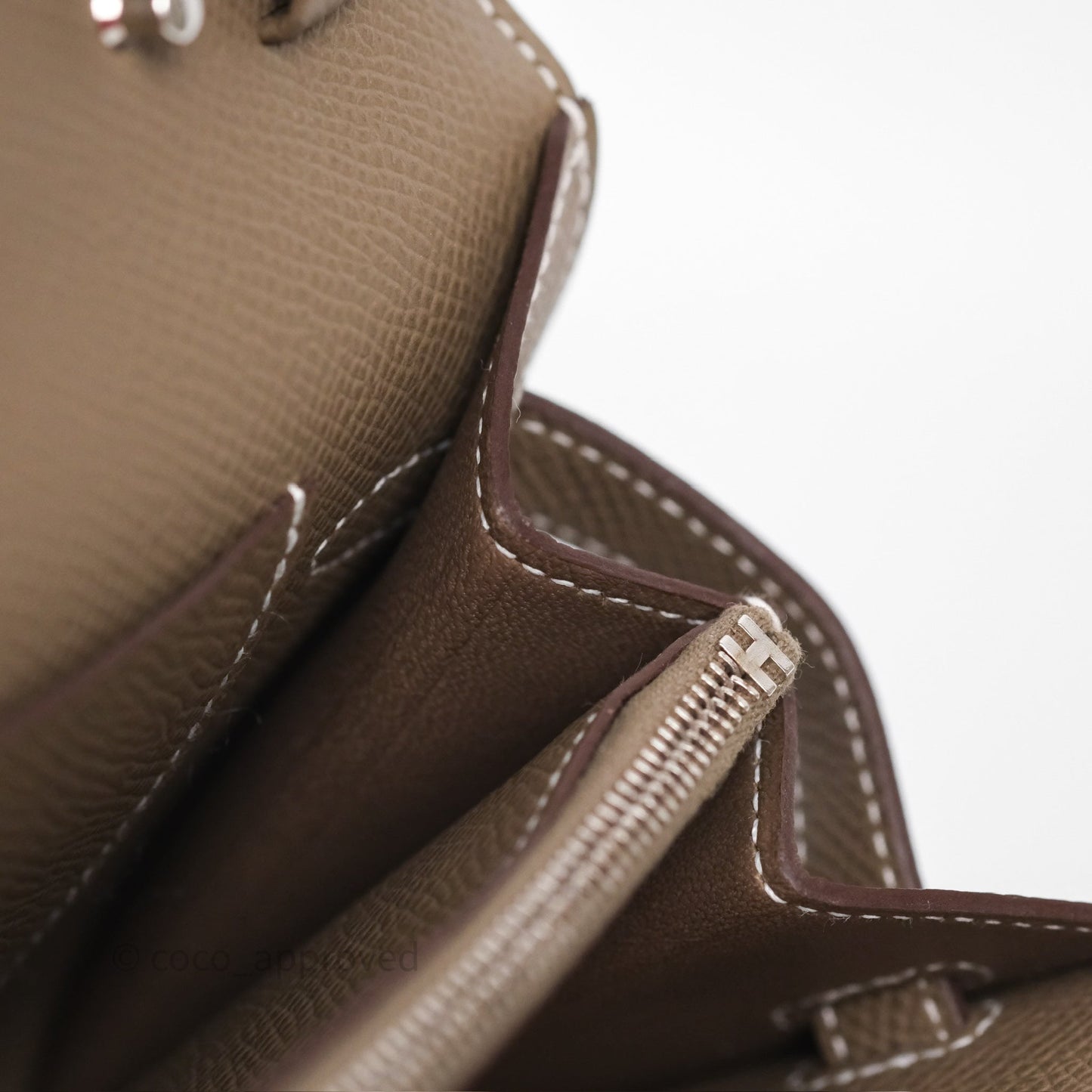 Hermès Kelly To Go Wallet Etoupe 18 Epsom Palladium Hardware