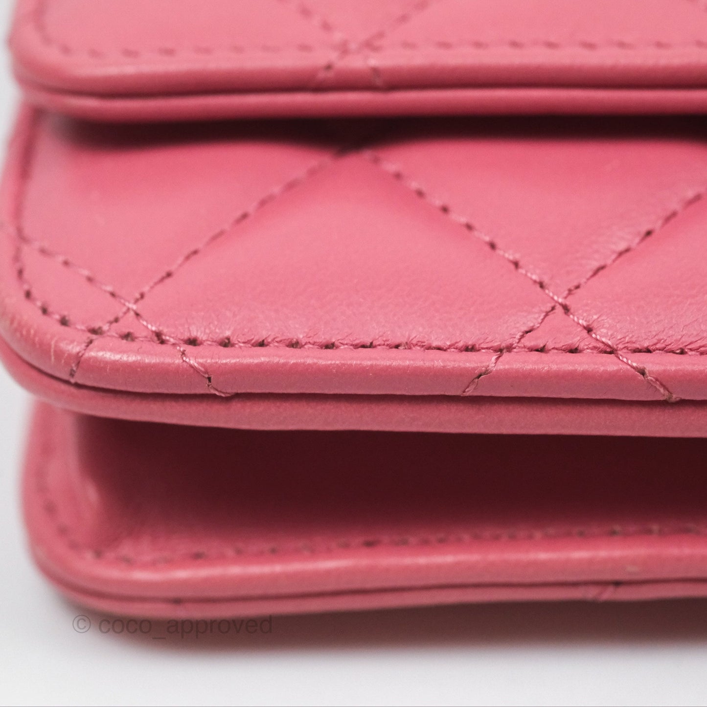 Chanel All Slide Wallet on Chain WOC Adjustable Chain Quilted Pink Lambskin