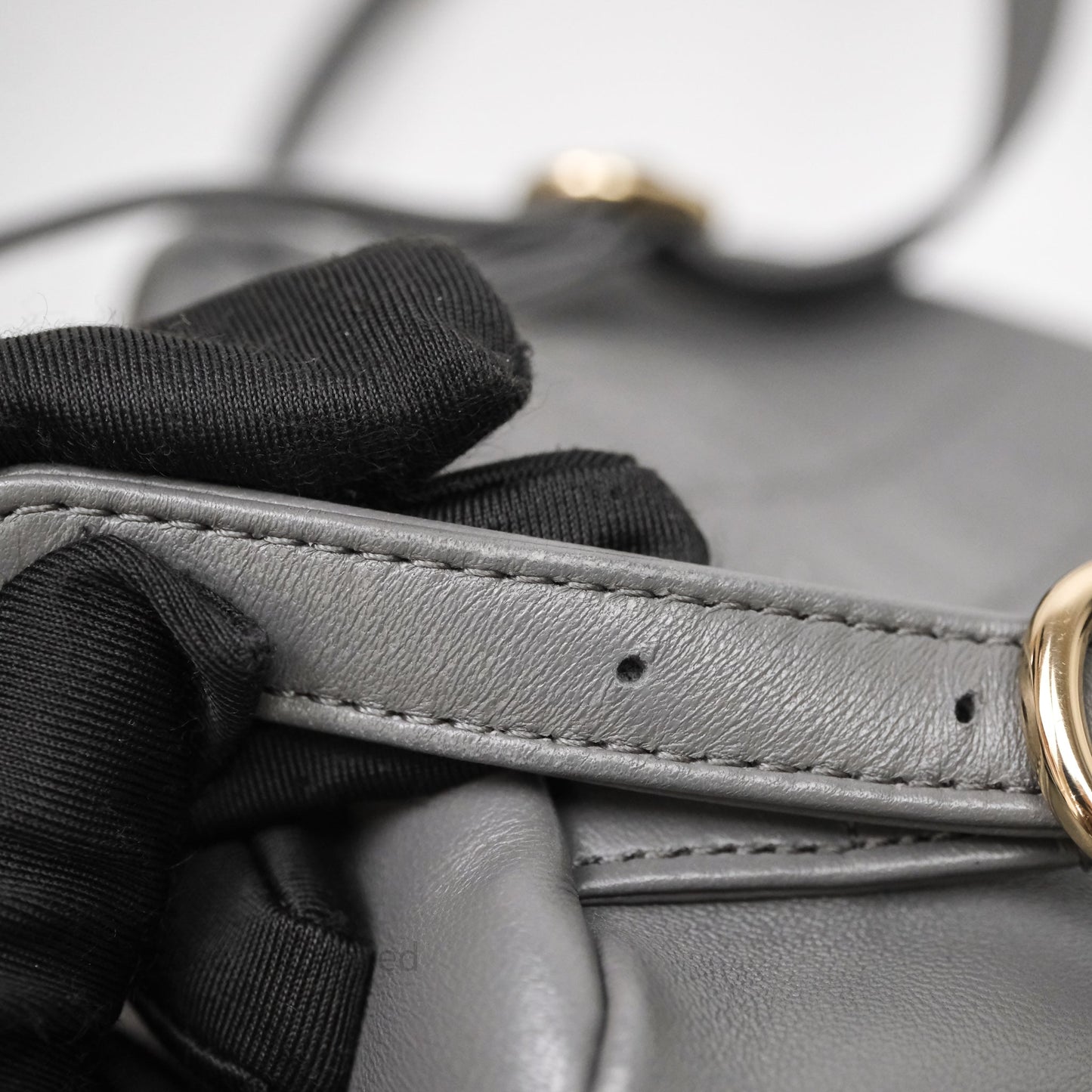 Chanel Small Duma Drawstring Backpack Grey Lambskin Gold Hardware