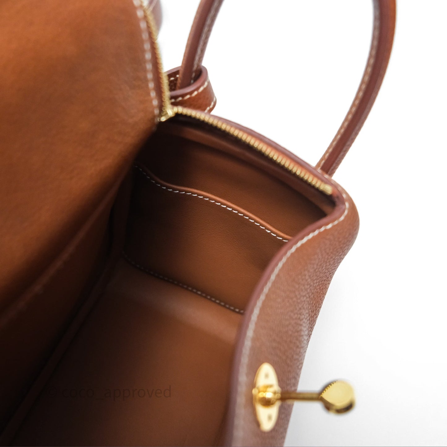Hermès Mini Lindy 20 Fauve 34 Barenia Gold Hardware