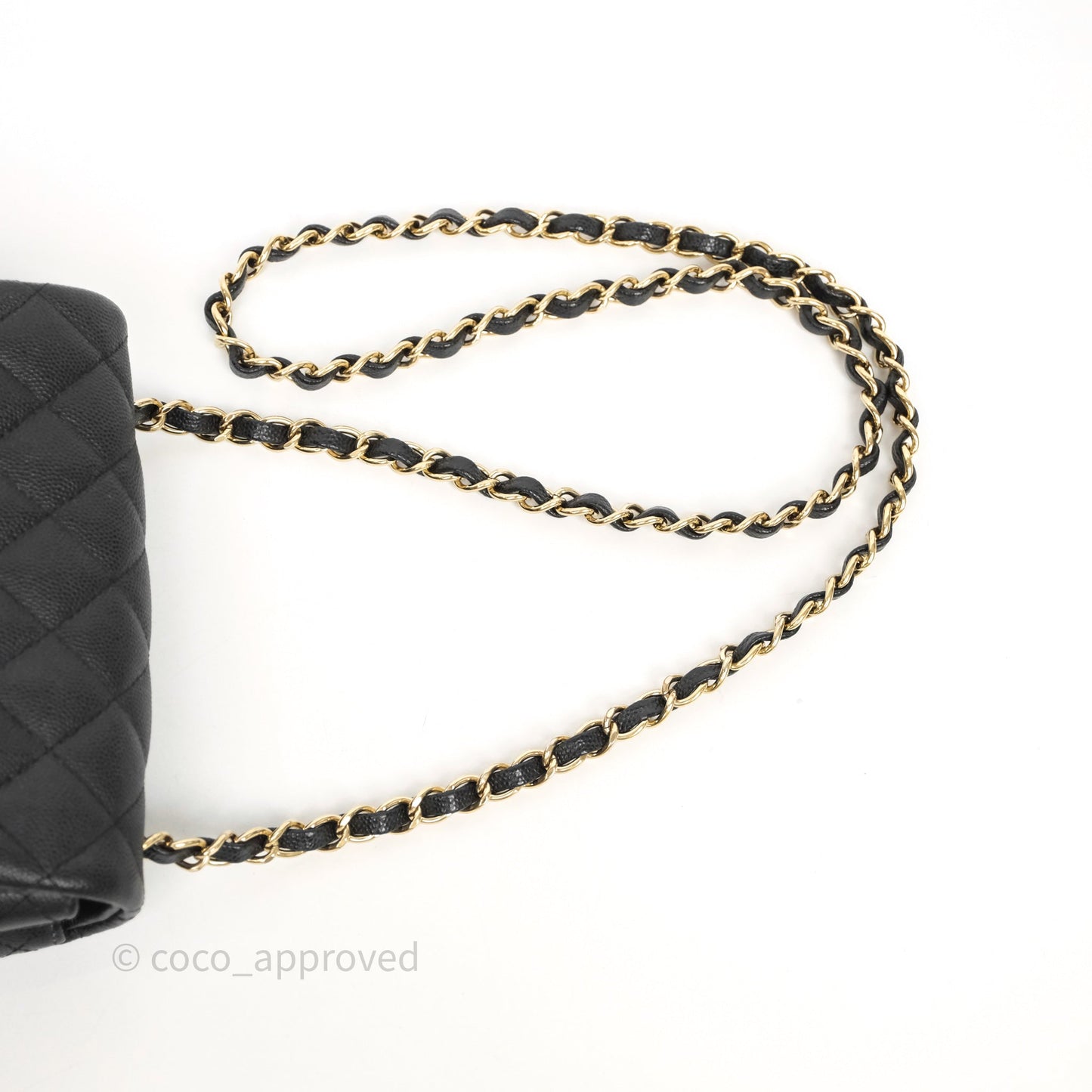 Chanel Mini Square Quilted Black Caviar Gold Hardware