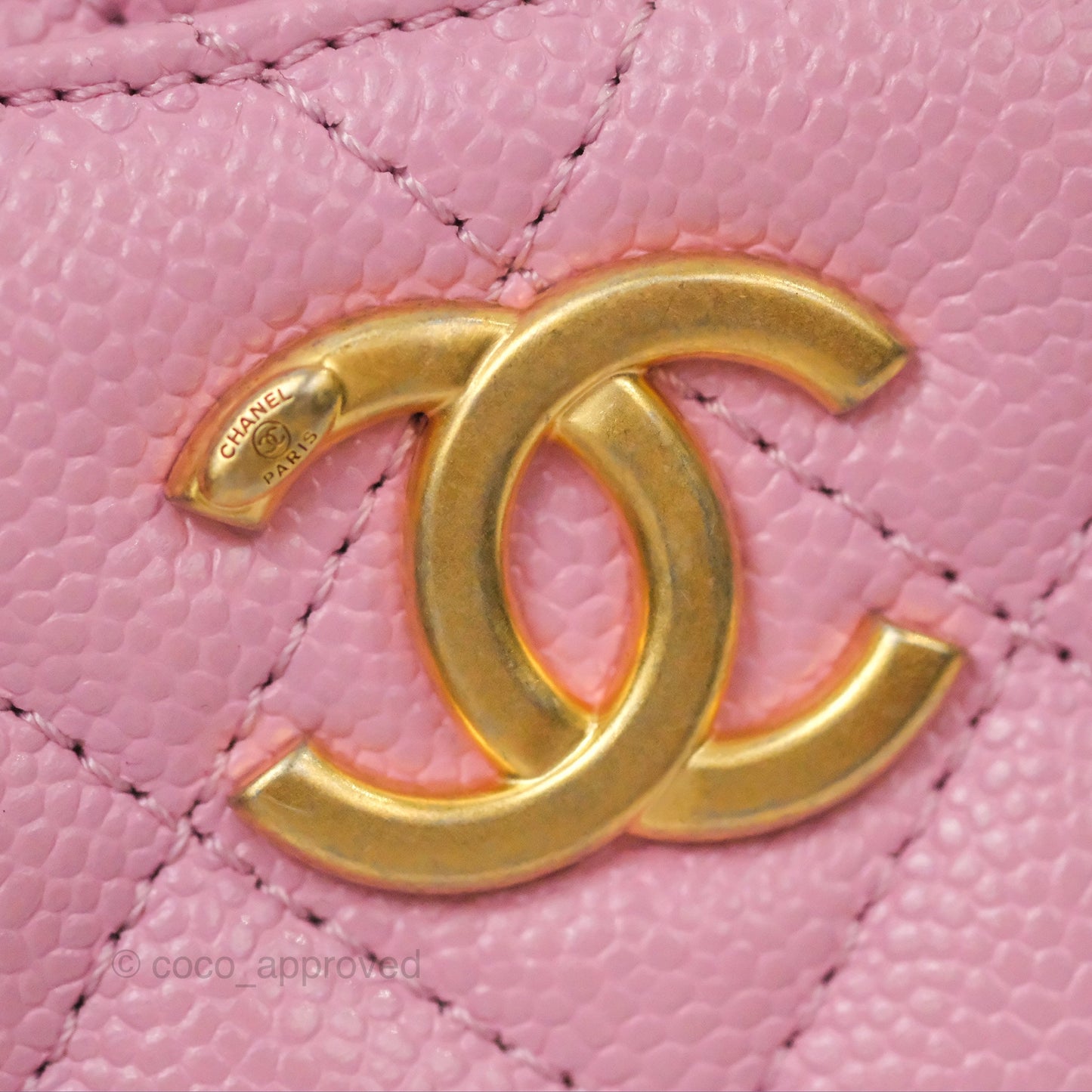 Chanel Caviar Quilted Pick Me Up Small Vanity Case Light Pink