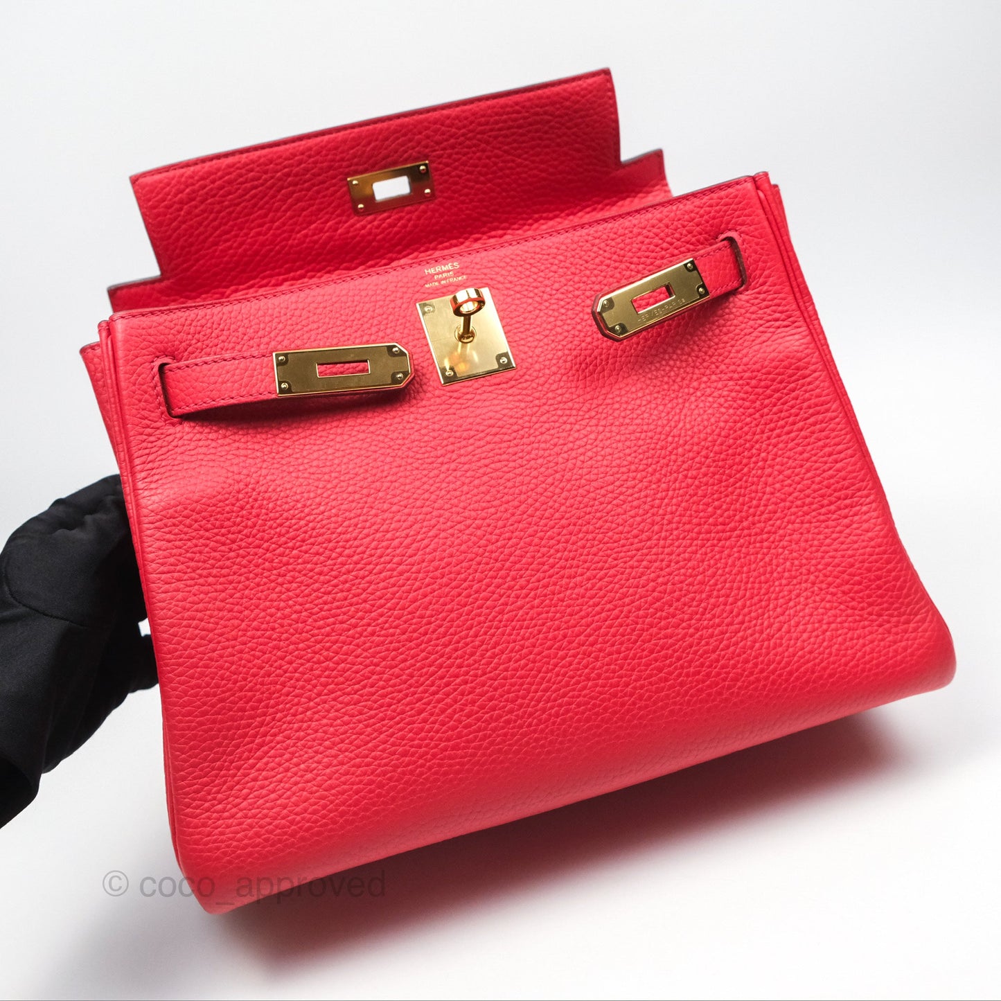 Hermès Kelly 28 Retourne Rouge Tomate S5 Clemence Gold Hardware