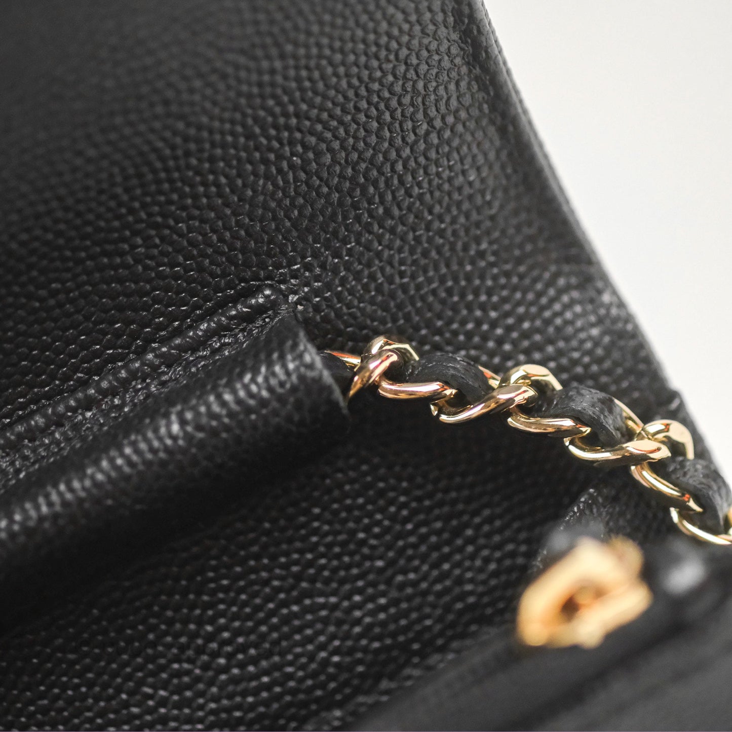Chanel Mademoiselle WOC Black Caviar Gold Hardware