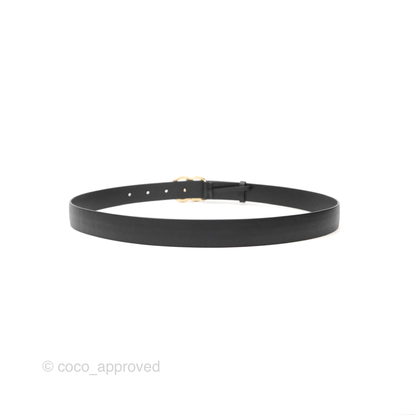 Chanel Crystal CC Belt Black Size 80 24C