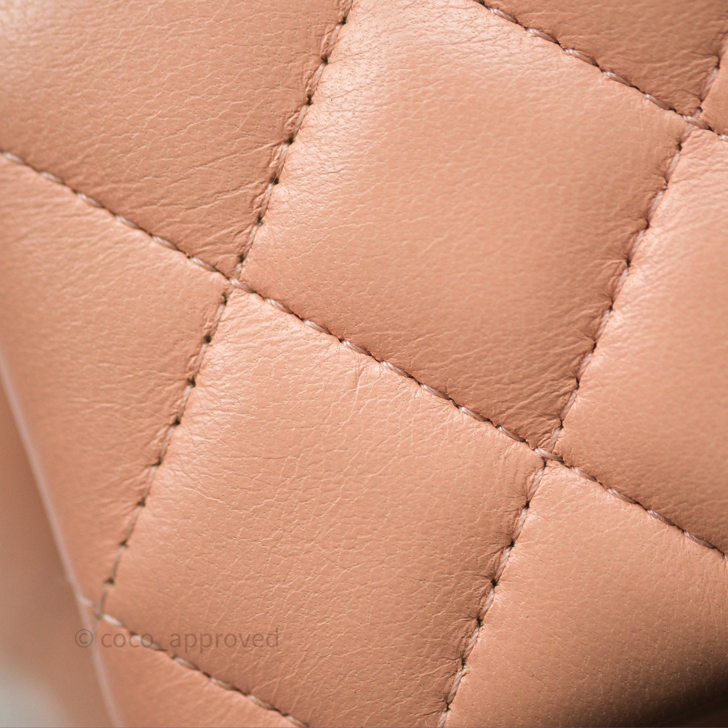 Chanel Mini Square Flap Quilted Beige Pink Lambskin Gold Hardware