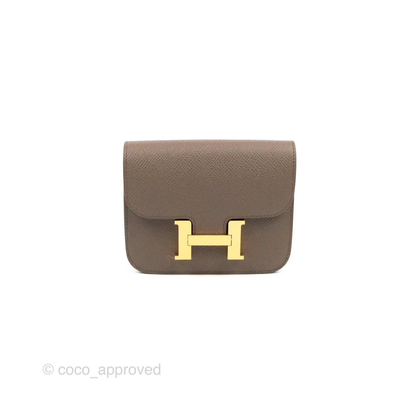 Hermès Constance Slim Wallet Etain Epsom Gold Hardware