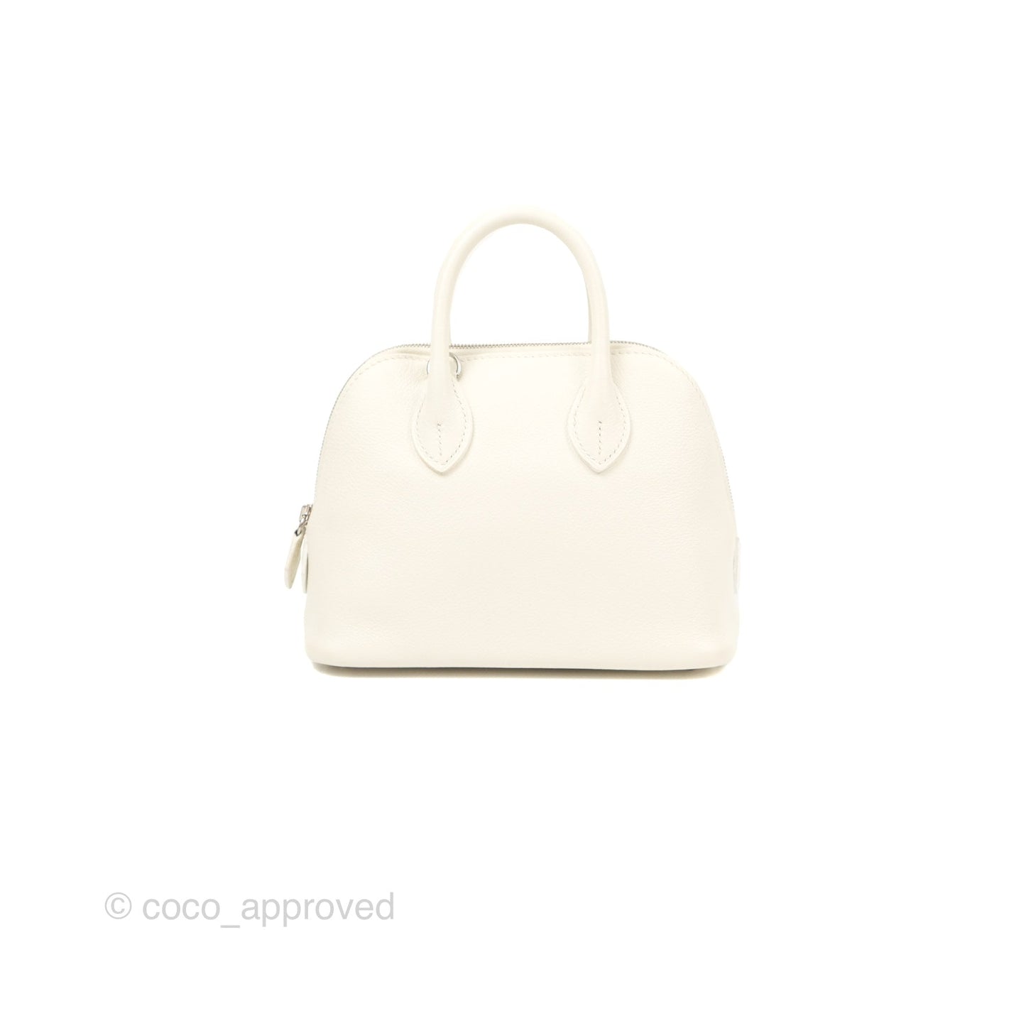 Hermès Mini Bolide 1923 White/Lime Evercolor Palladium Hardware