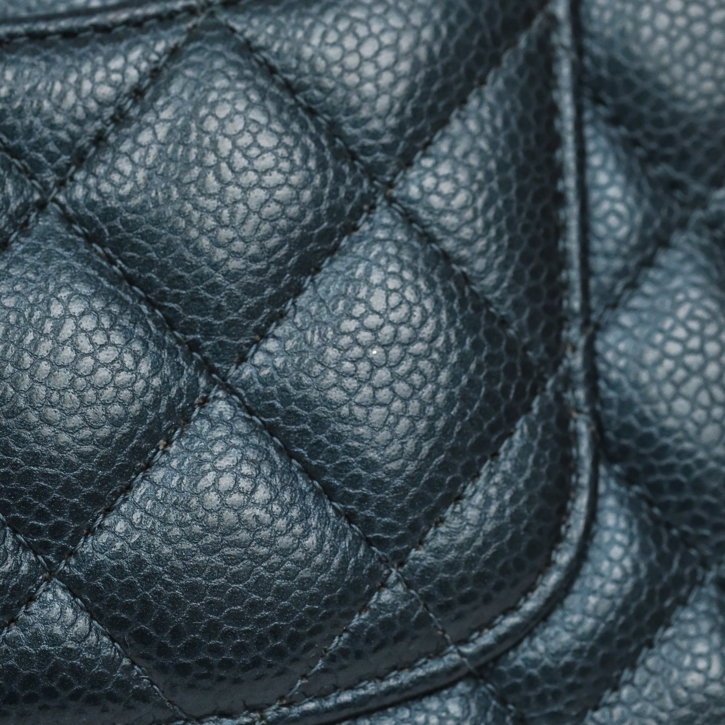 Chanel Mini Rectangular Quilted Iridescent Teal Caviar Gold Hardware