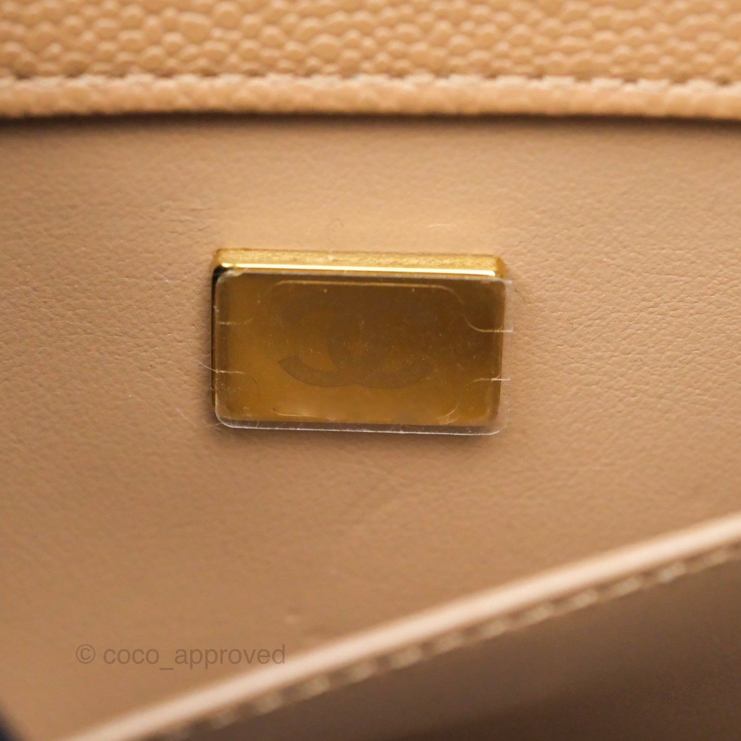 Chanel Quilted Medium Business Affinity Flap Dark Beige Caviar Gold Hardware