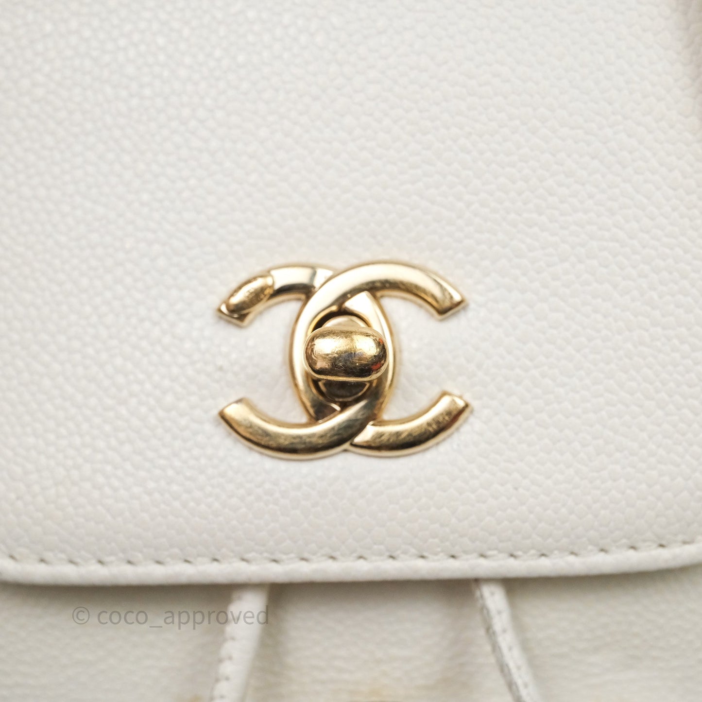 Chanel Quilted Business Affinity Backpack Ivory White Caviar Gold Hardware