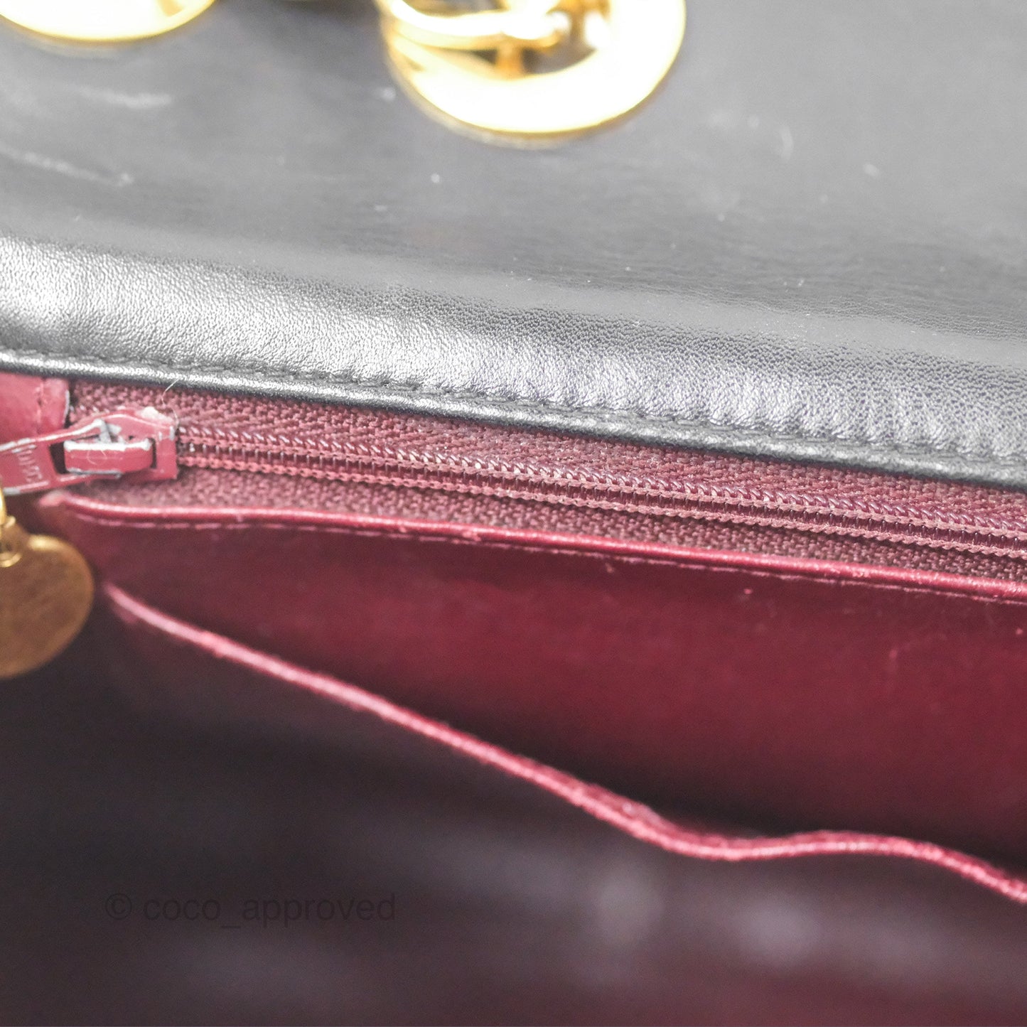 Chanel Vintage Maxi Single Flap Black Lambskin 24K Gold Hardware