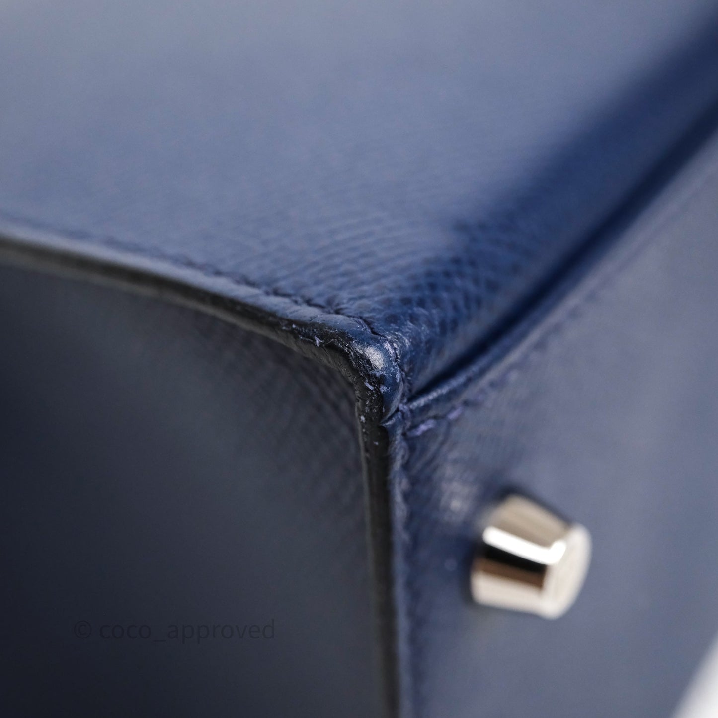 Hermes Kelly 32 Bleu Saphir 73 Epsom Palladium Hardware
