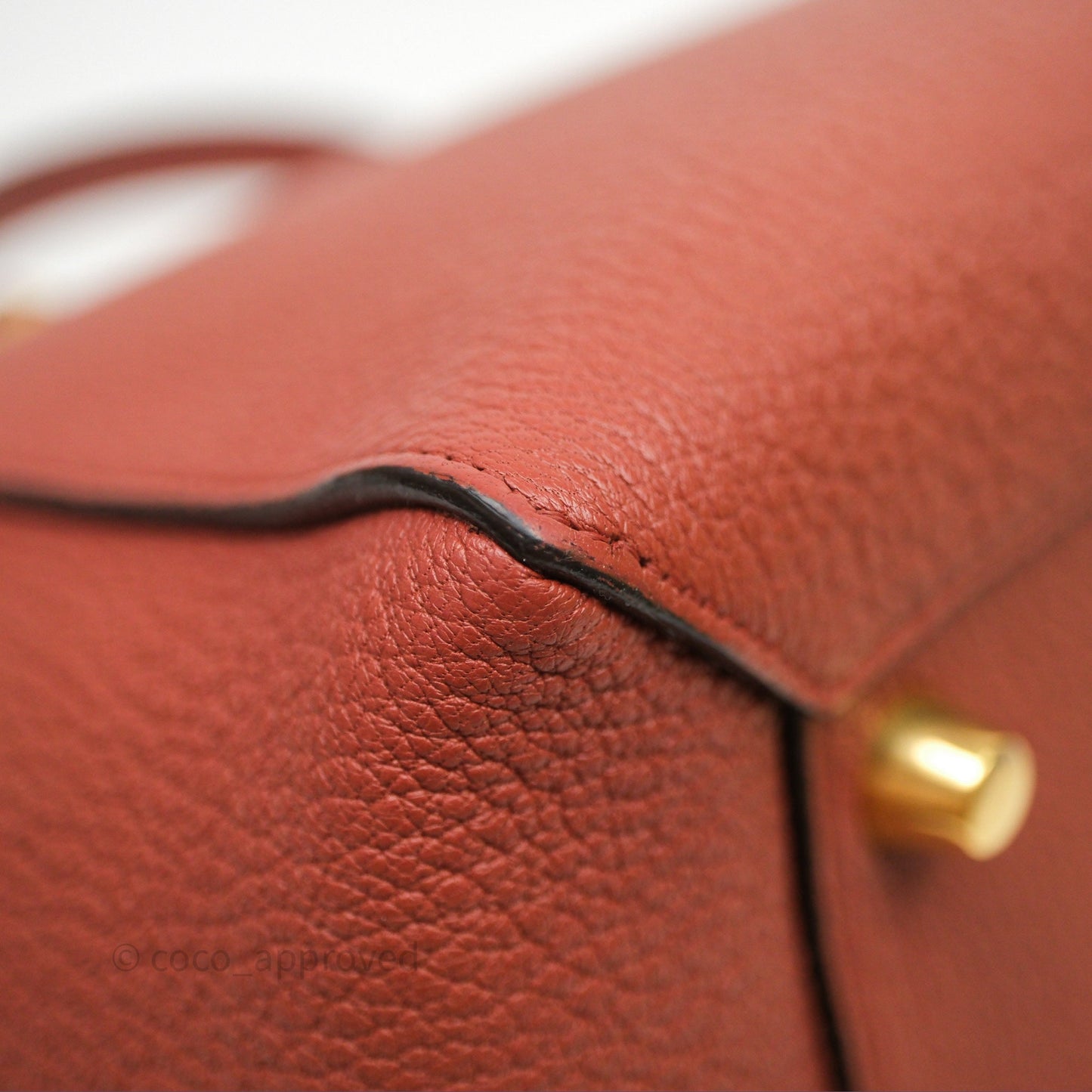 Celine Mini Belt Bag Brick Red Grained Goatskin Gold Hardware