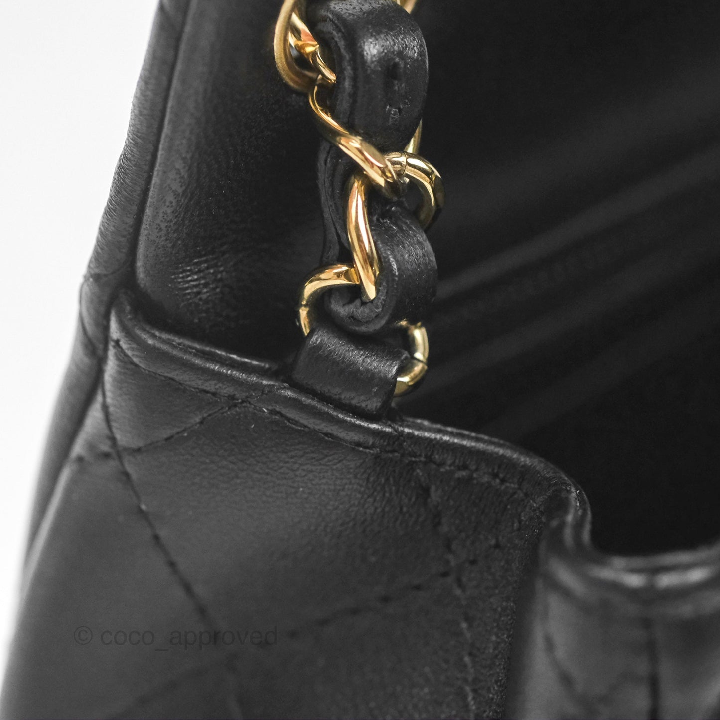 Chanel Mini Square Flap Bag Quilted Black Lambskin Gold Hardware