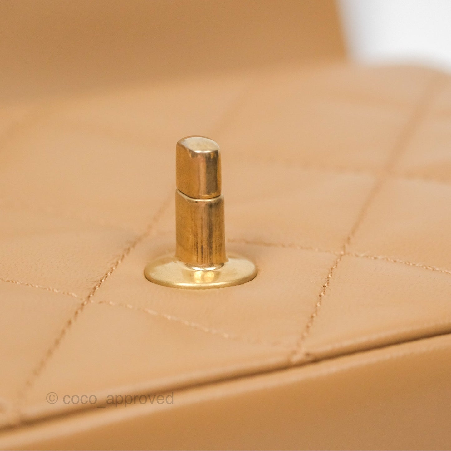 Chanel Mini Flap Bag With Heart CC Charm Beige Lambskin Aged Gold Hardware 22B
