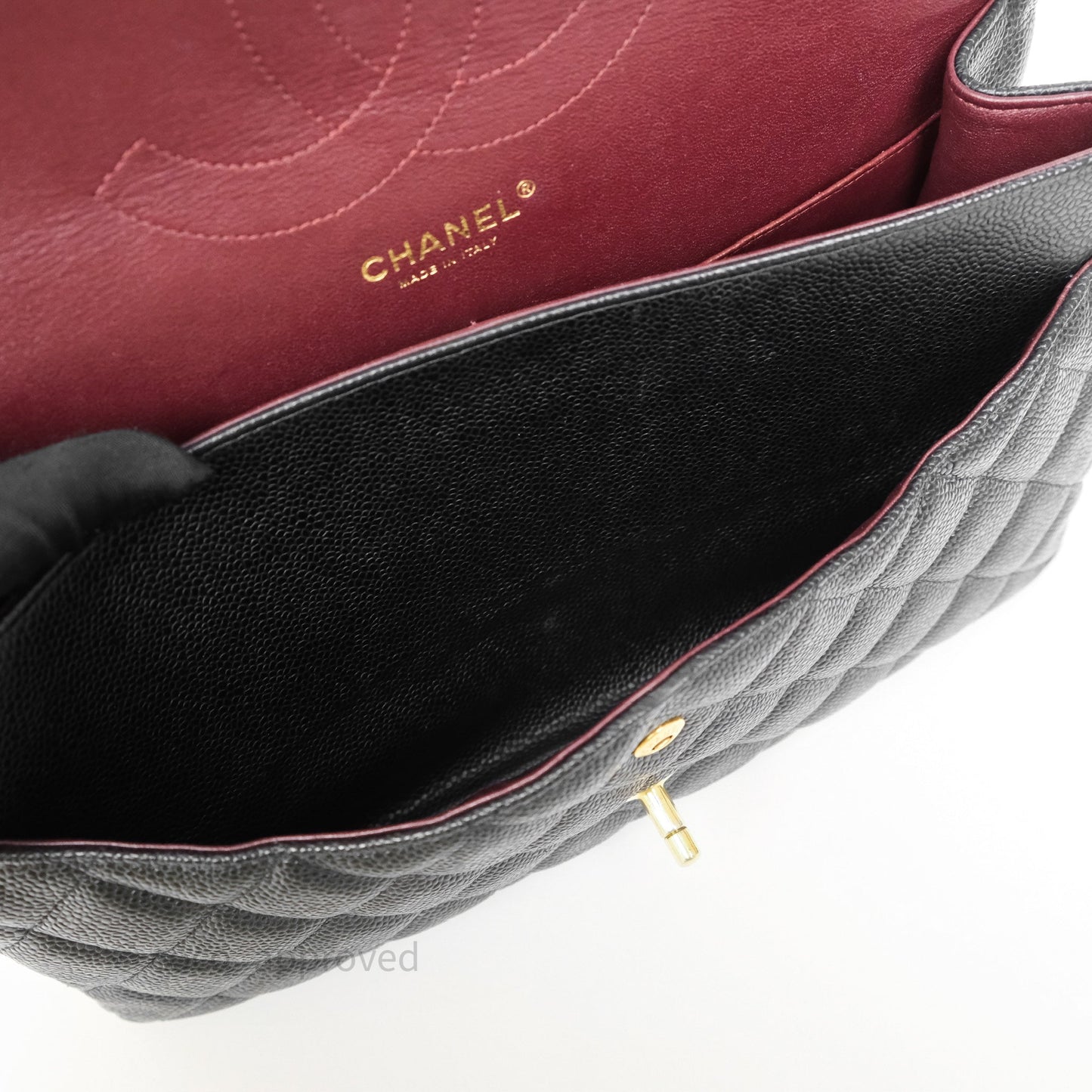 Chanel Jumbo Double Flap Quilted Black Caviar Gold Hardware⁣⁣