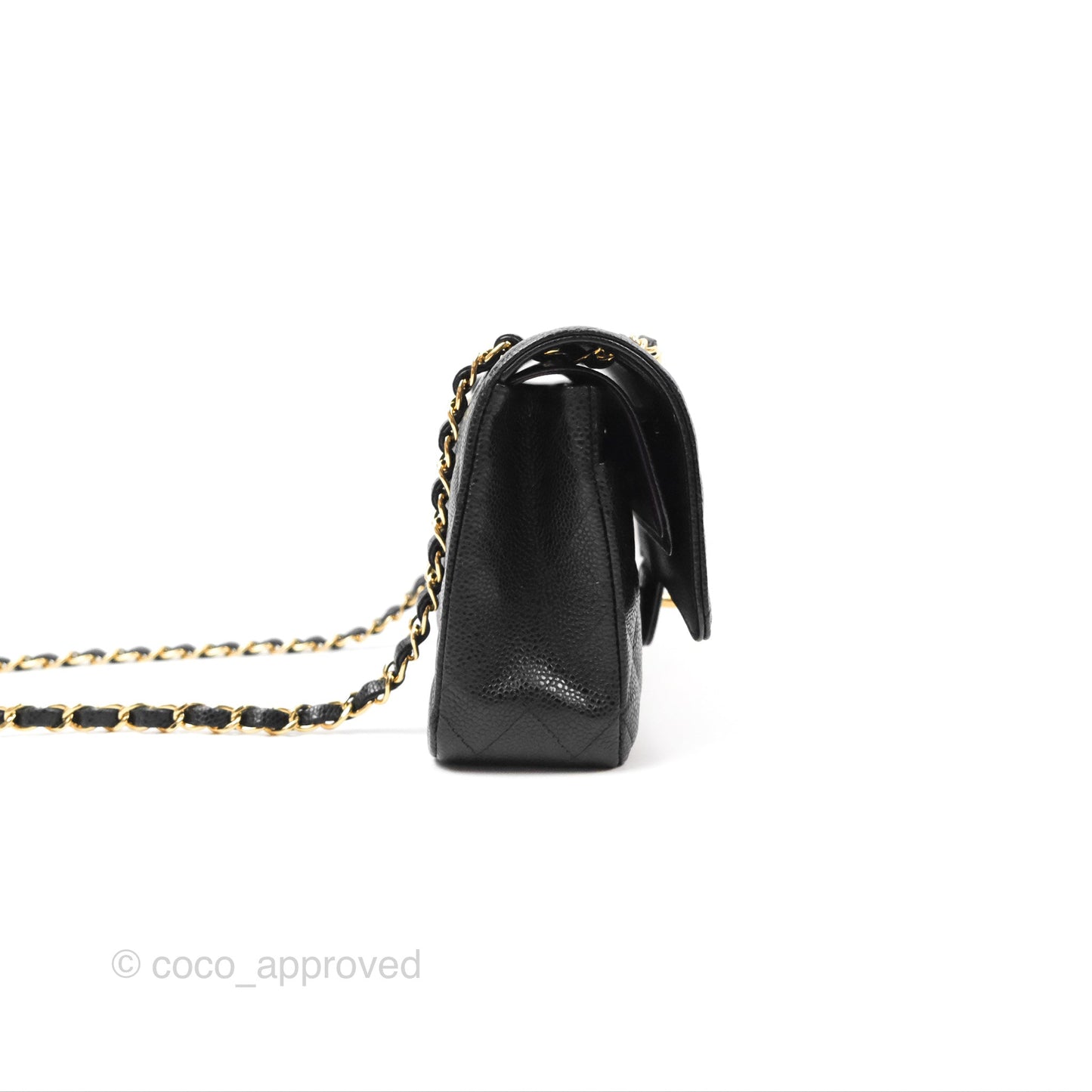 Chanel Classic M/L Medium Flap Quilted Black Caviar Gold Hardware