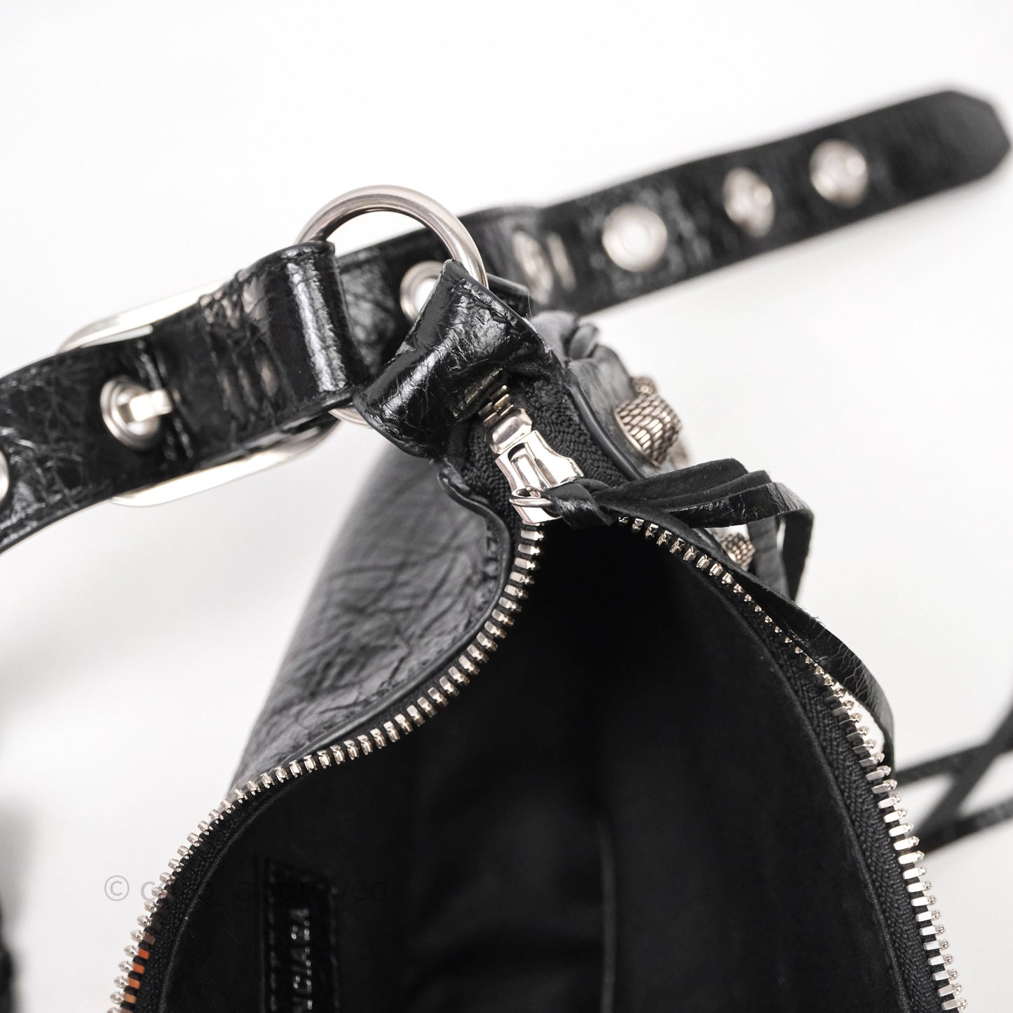 Balenciaga Le Cagole Shoulder Bag Black Calfskin Silver Hardware