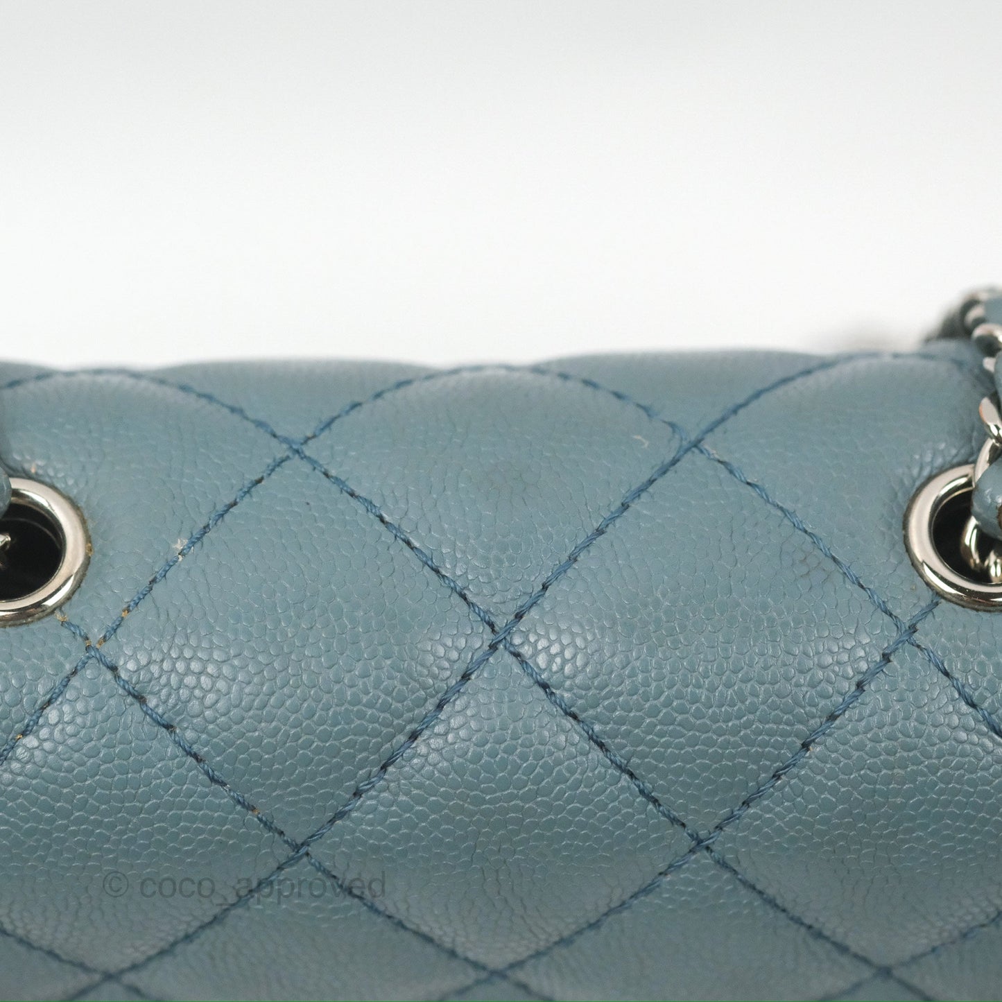 Chanel Quilted Small Urban Companion Flap Bag Blue Caviar Silver Hardware