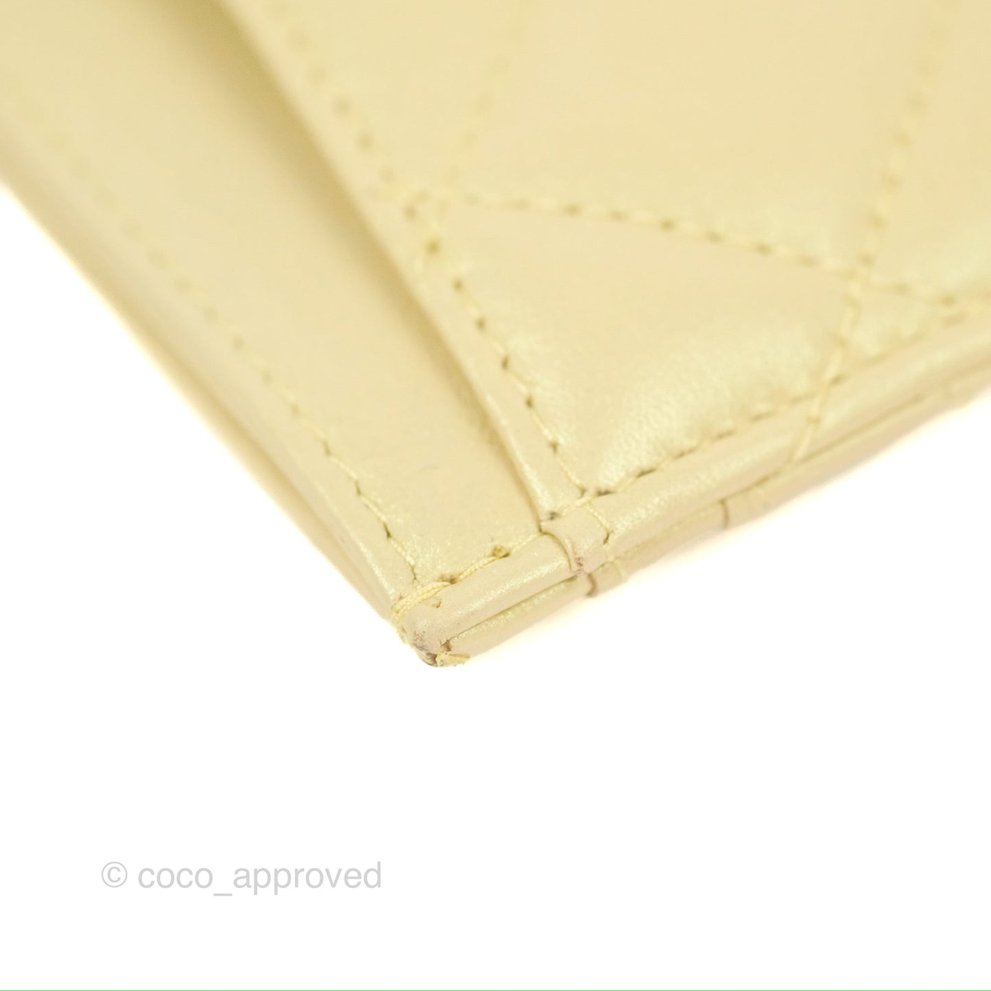 Chanel Classic Flat Card Holder Iridescent Yellow Lambskin Gold Hardware