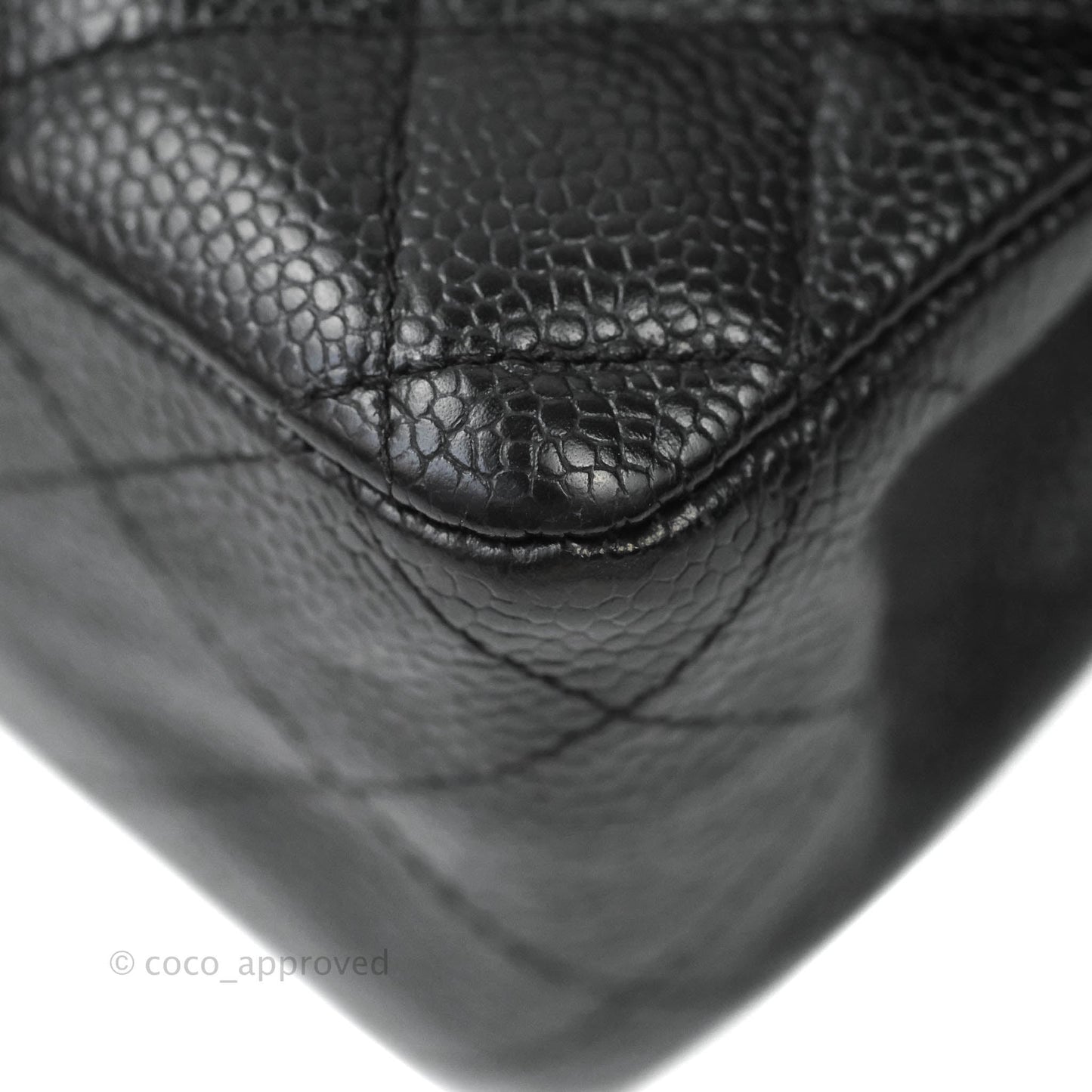 Chanel Quilted M/L Medium Double Flap Black Caviar Gold Hardware